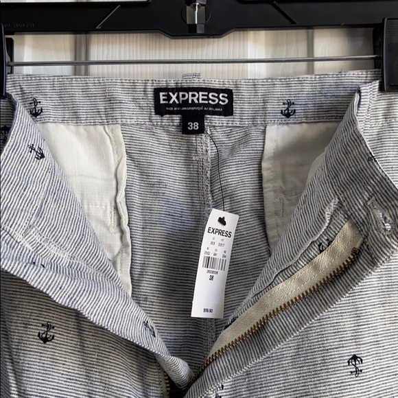 🆕 NWT EXPRESS Men’s linen blend shorts 38 - Picture 4 of 5